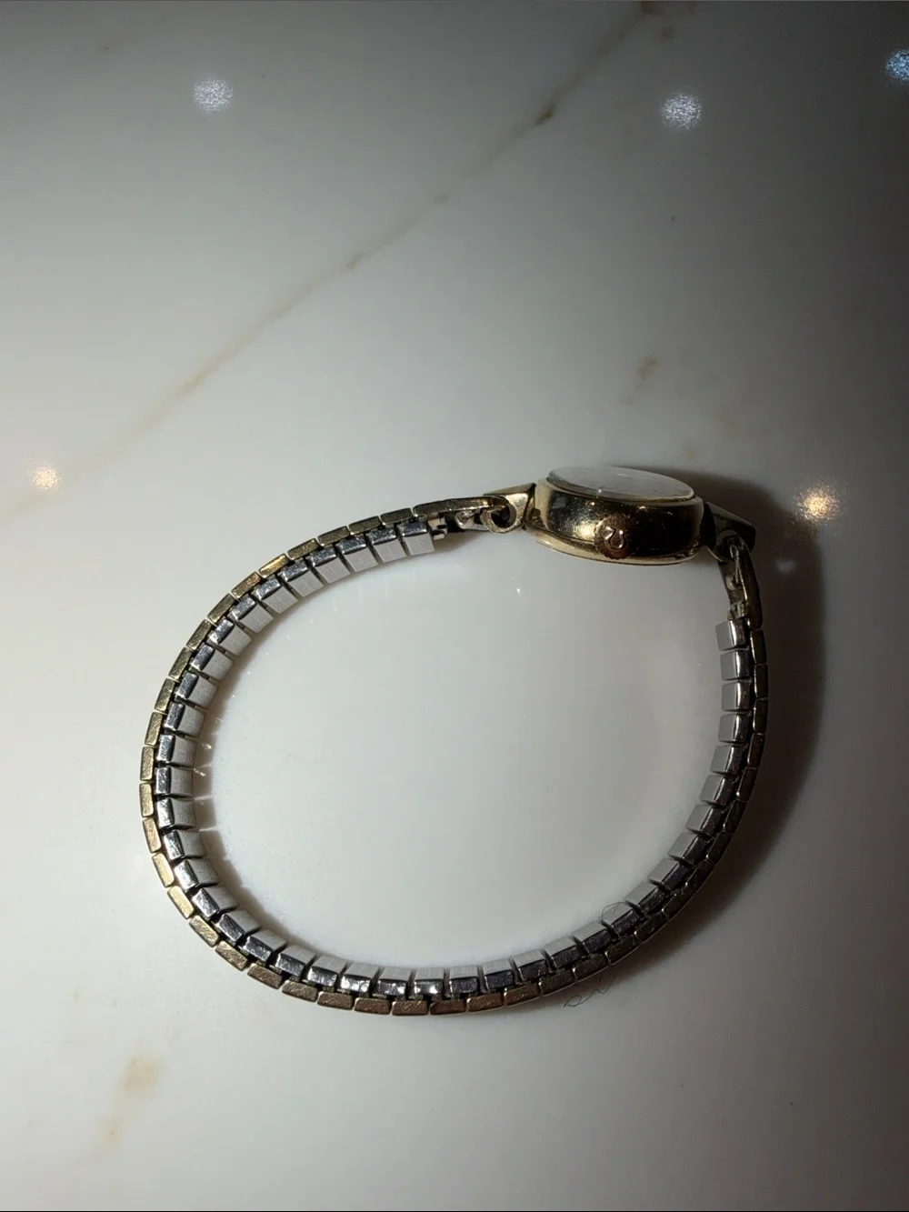 Omega Gold-Tone Ladies Bracelet Watch with Champagne Dial